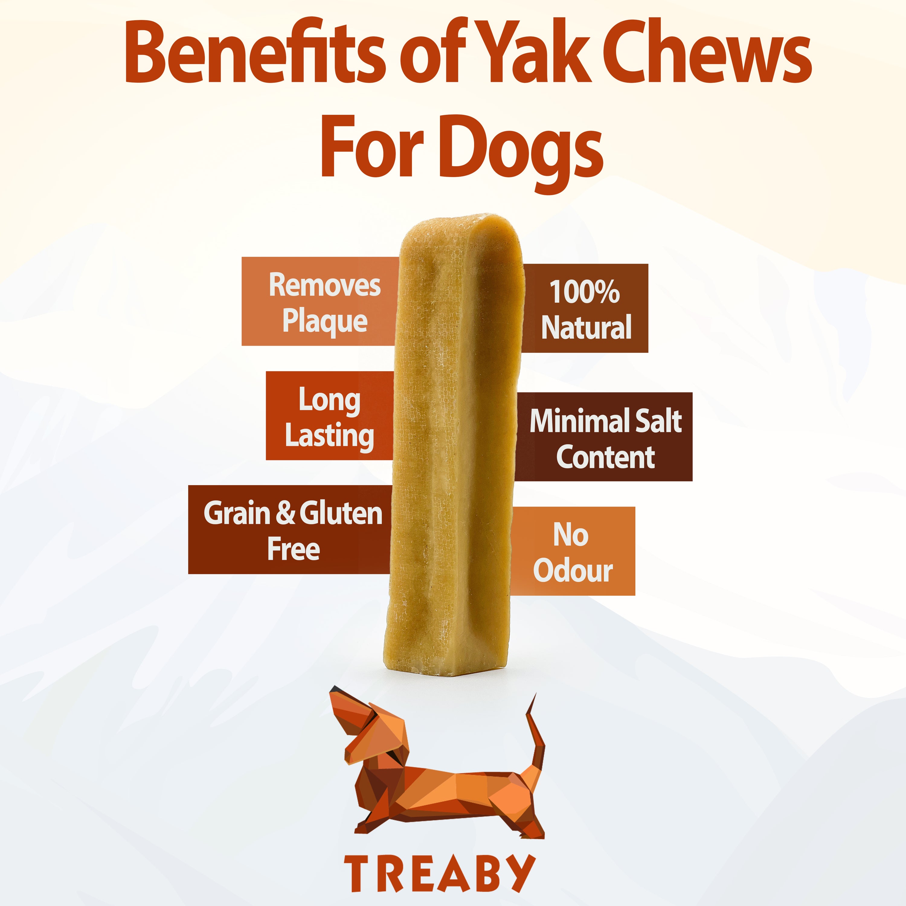 TREABY Himalayan Yak Chew Box - Medium ( pack of 10)