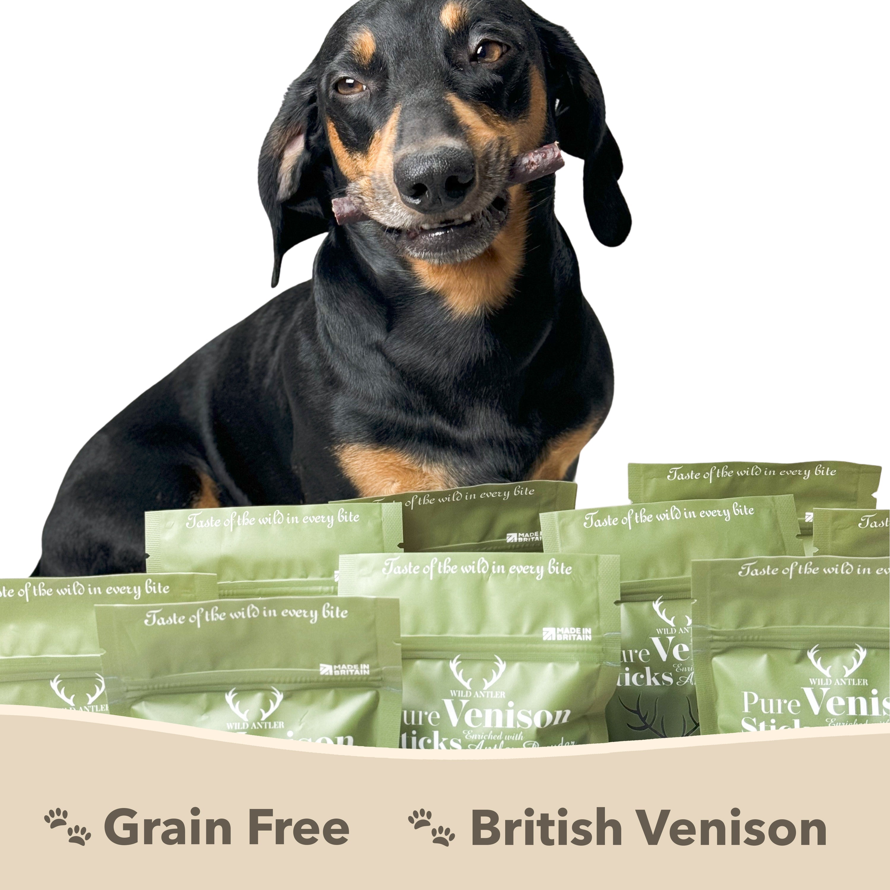 Pure Venison Sticks Enriched with Antler Powder – Natural Dog Chew