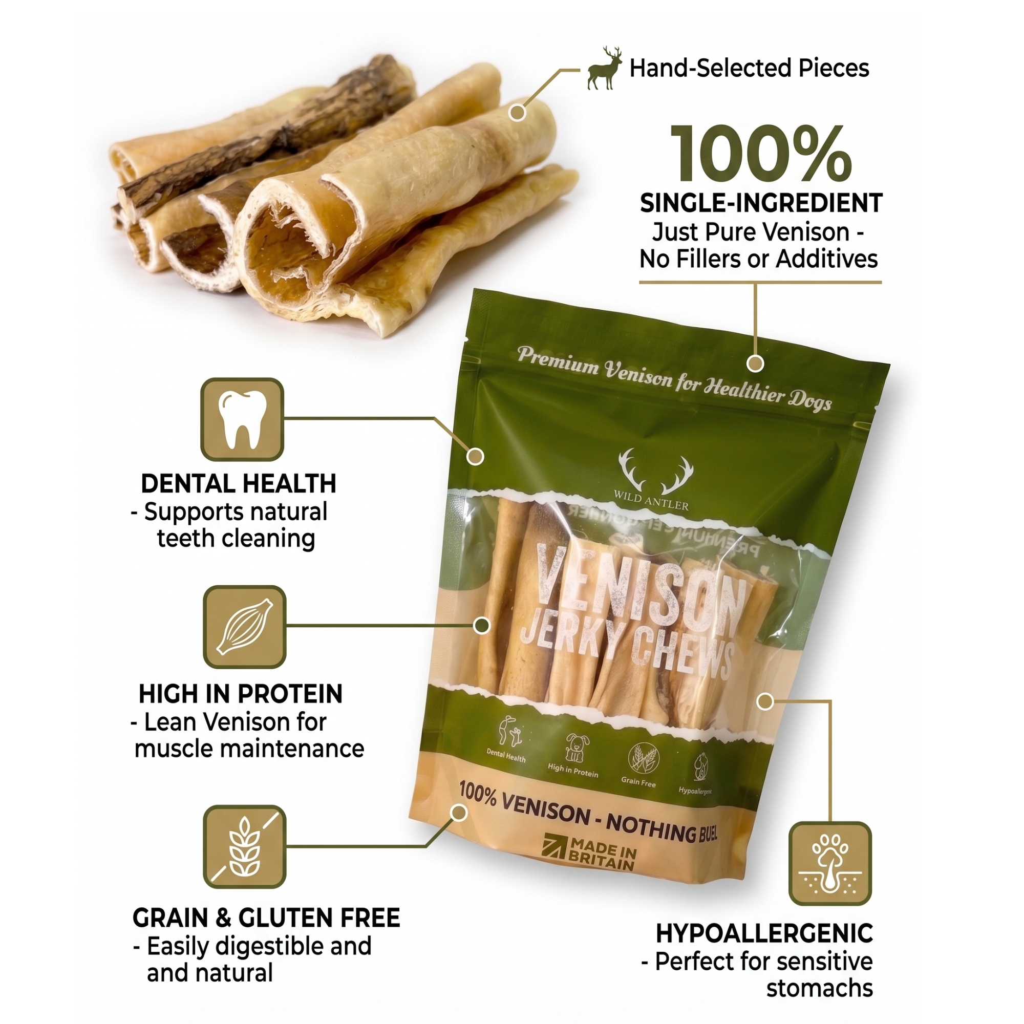 Deer Jerky Chews 200g