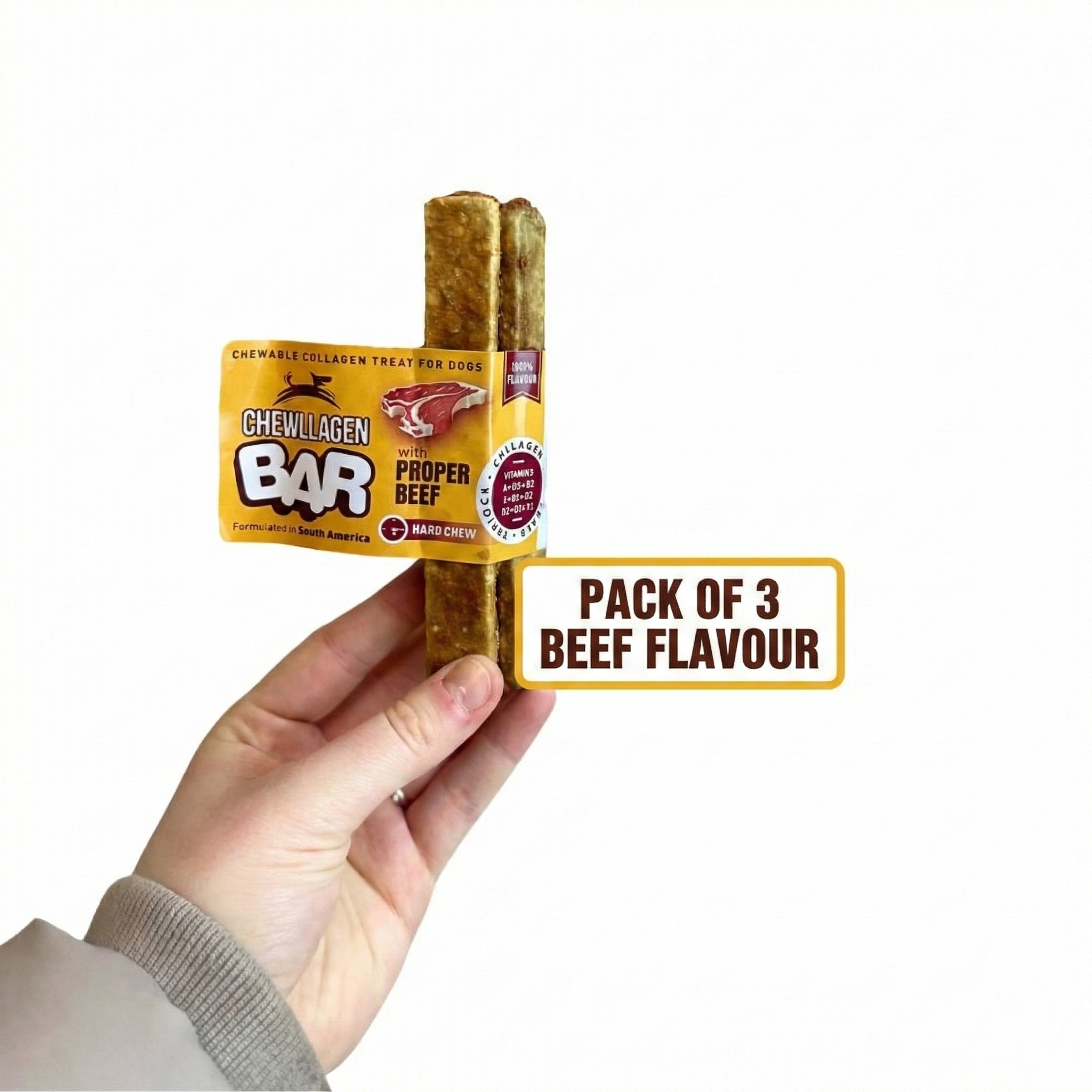 Beef Chewllagen Bar – Pack of 3 (Beef Flavour)